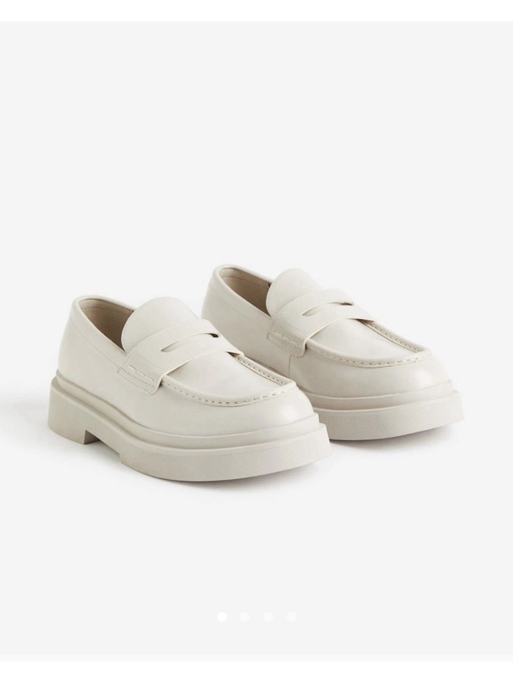 H&M Cream Chunky Penny Loafers